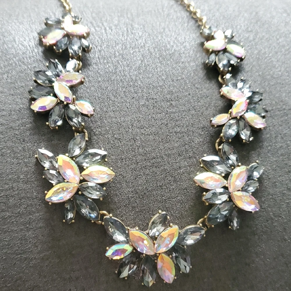 J.Crew Iridescent Crystal Floral Statement Necklace – NWT - Picture 2 of 6